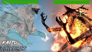 Battle of The Cold ! - Frostbite Godzilla vs Cleric Muto With Healthbars