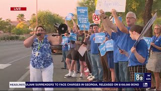 CCSD teachers rally for pay raises ahead of school board meeting where large presence of union membe