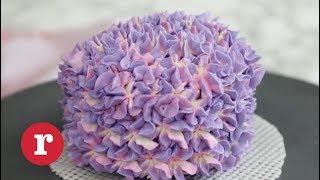 You Need To See The Trick To Creating This Stunning Hydrangea Cake | Redbook