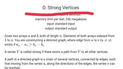 tutorial codeforces round 891Div 3 | solution problem | D Strong Vertices