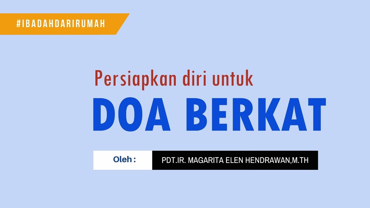 DOA BERKAT - PDT.MAGARITA ELEN - YouTube