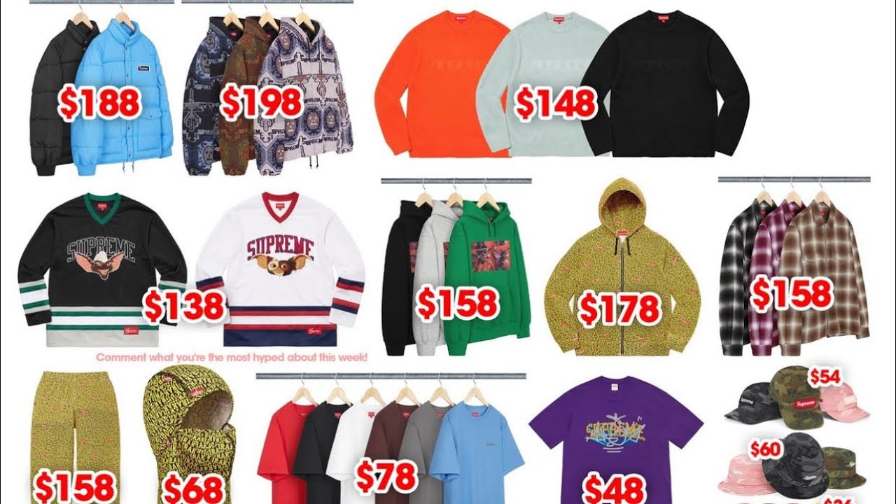 Supreme AW22 Week 5 Partial Droplist