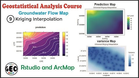 Kriging Interpolation.   #9  Groundwater Flow Map. Semivariogram Models. RStudio and ArcMap.