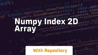 numpy index 2d array