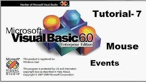 Mouse events in visual basic programming tutorial 7