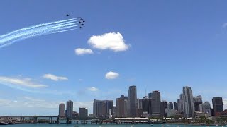 Blue Angels 2020 Downtown Miami 360 Flyby With Rare Angel #7 Accompaniment