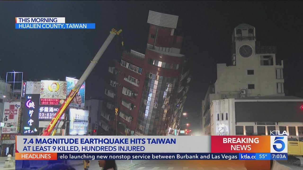 Strongest earthquake in 25 years rocks Taiwan, killing 9 people and trapping 70 workers in quarries