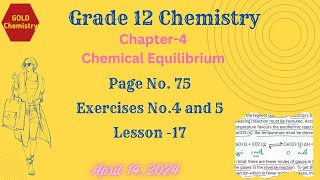 Grade12 Chemistry New Course Chapter-4 Exercises No.4 and 5