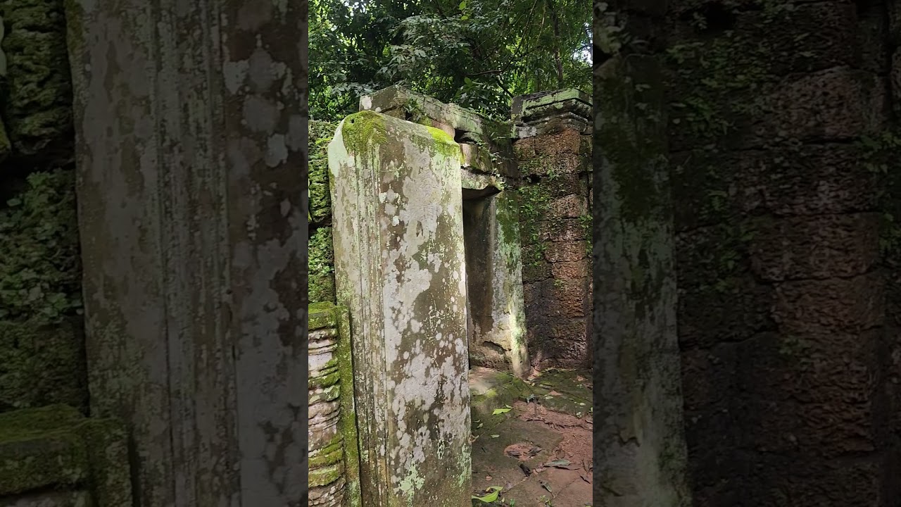 Cambodia - Siem Reap - Ancient  Temple Monestary Library (the jungle and time have encroached)