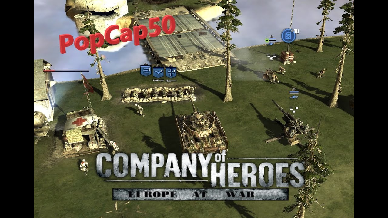 Company of Heroes PopCap50 (Luftwaffe Tactics) 1vs2 [Expert Europe At War mod]