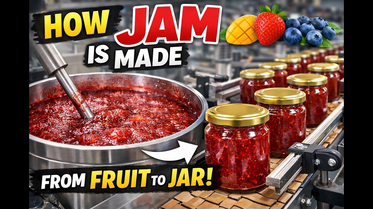 How Jam Is Made in Factory | From Fresh Fruit to Jar Production Process ...