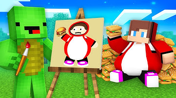 JJ And Mikey Use DRAWING MOD to BECAME FAT in Minecraft Maizen