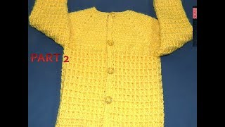 Part 2 - Crochet Sweater - box stitch pattern - DIY  step by step with written pattern
