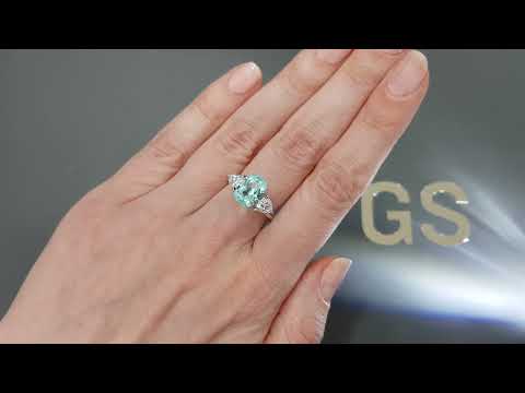 Mozambican Paraiba tourmaline in cushion cut 2.55 carats Video  № 4