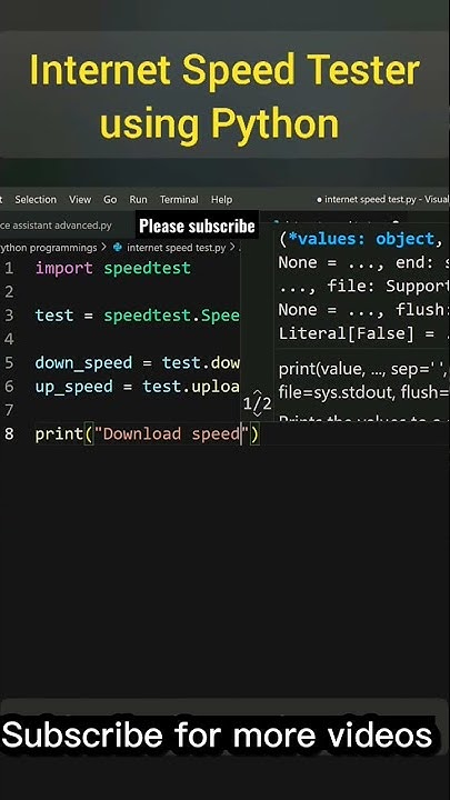 asmr programming - Create_a_Internet_Speed_Teste_using_python_#shorts_# ...