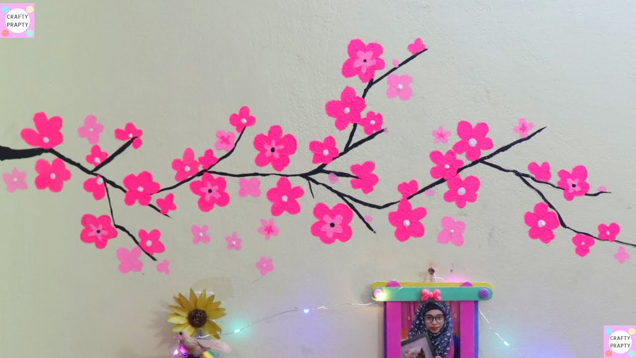 DIY Wall Art/DIY Easy Wall Painting / how to paint wall/ Cherry ...