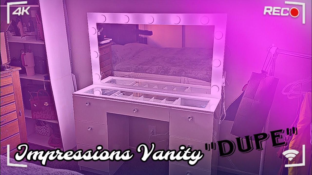 Walmart viral vanity Impressions Vanity Dupe makeup vanity under