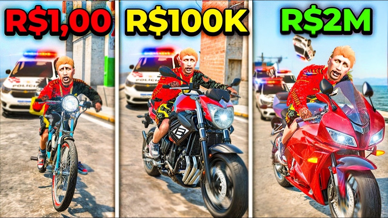 A cada FUGA MINHA MOTO FICA MAIS CARA!! (GTA RP)