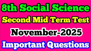 8th Social science Second Mid Term Test Important Questions November-2025 English Medium