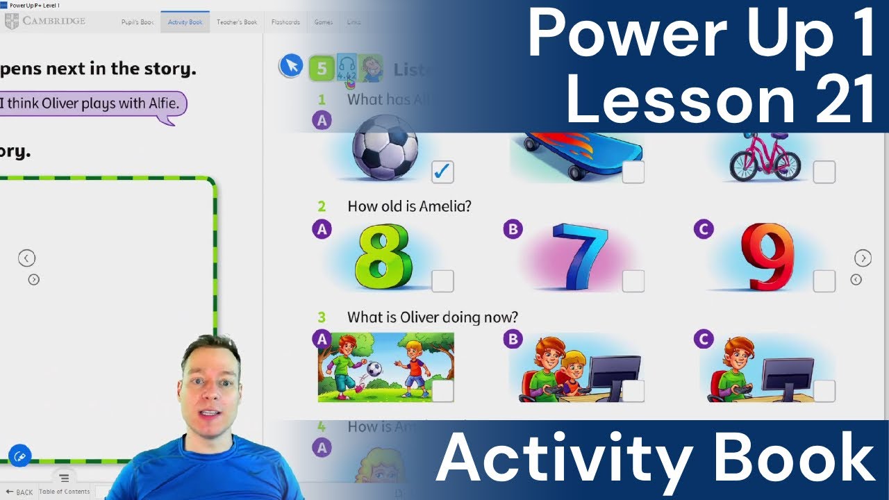 Practice Sports & Action Vocabulary | Power Up 1 Workbook Unit 7 Lesson ...