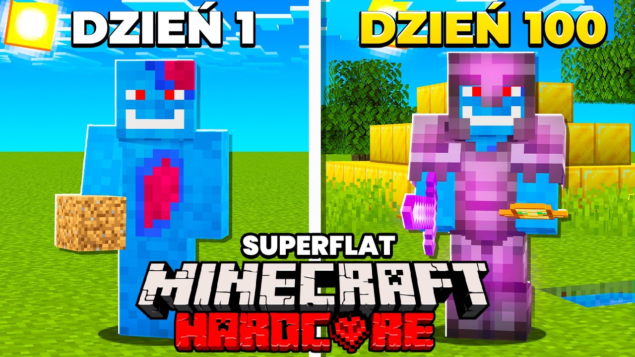 PRZETRWAŁEM 100 DNI NA NAJCIĘŻSZYM MINECRAFT HARDCORE SUPERFLAT