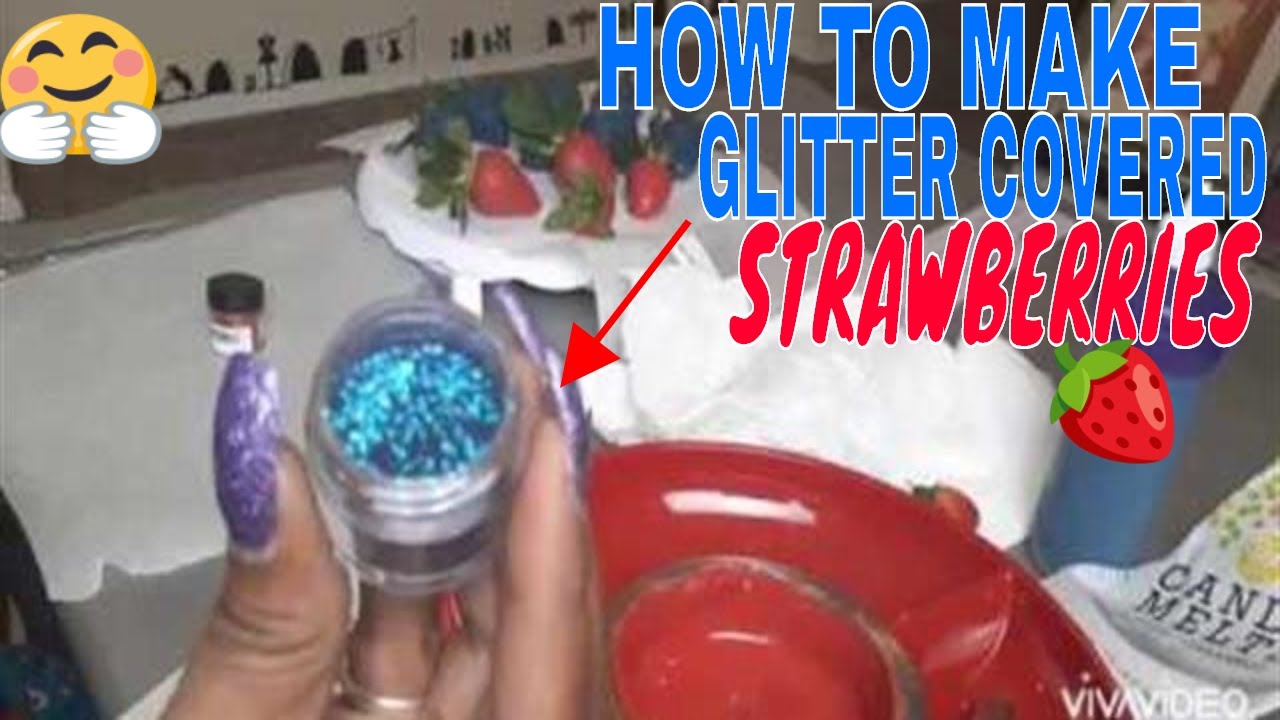 How to make glitter strawberries with edible glitter. Made by Oooop I