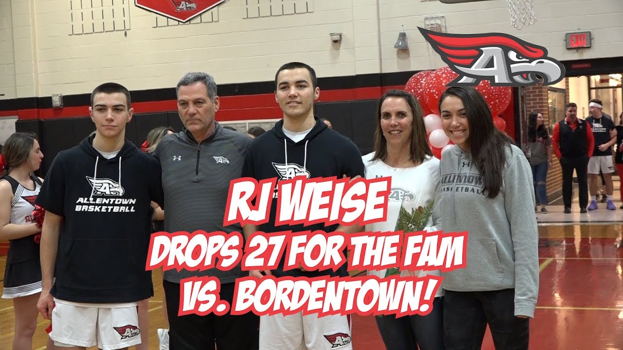 Allentown 73 Bordentown 71| Boys Basketball Highlights | RJ Weise 27 Points!