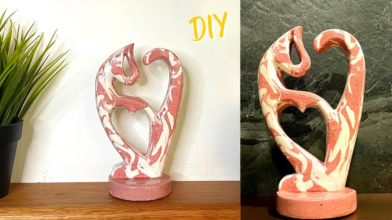 How to make Modern Cat sculpture at home | DIY Carving Cat decor