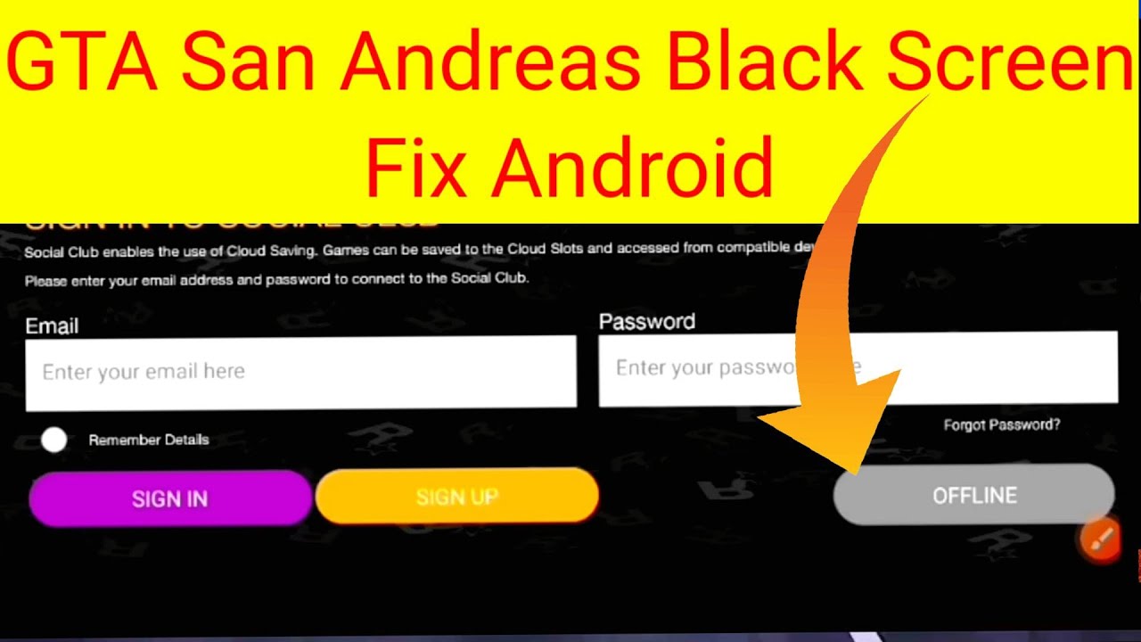 GTA San Andreas Black Screen Fix Android - YouTube
