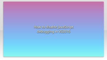How to disable JavaScript debugging in VS2015