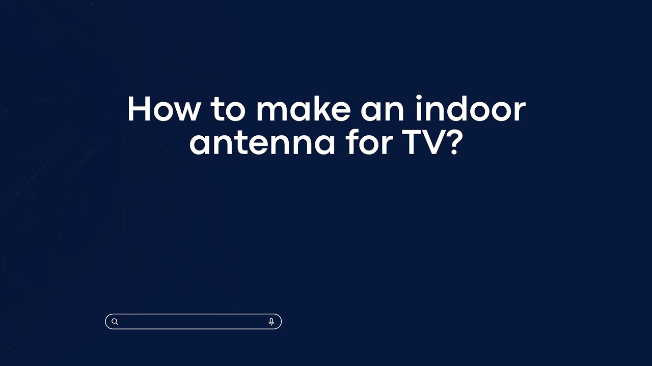 How to make an indoor antenna for TV? - YouTube