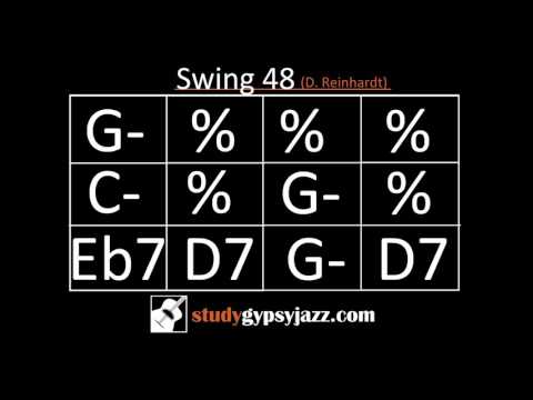 Video thumbnail: Gypsy Jazz Backing Track / Play Along - Swing 48