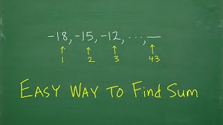 -18, -15, -12,… an EASY way to find the sum of the first 43 numbers?