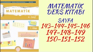 6.Sinif Matemati̇k Ders Ki̇tabi Sayfa 143-144-145-146-147-148-149-150-151-152