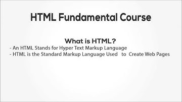 HTML Fundamentals Course Part 1