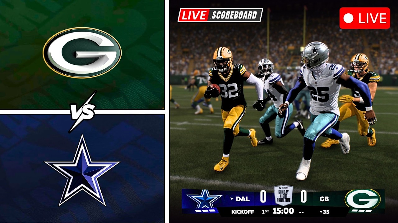 🔴 LIVE 🏈 Green Bay Packers vs Dallas Cowboys / NFL Watch Party / Madden 27 Sim + Live Scoreboard!
