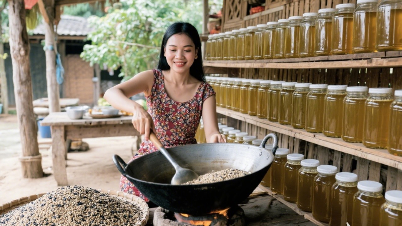 La esencia de un saber ancestral: el metódico proceso Shuidai da como resultado el mejor aceite.