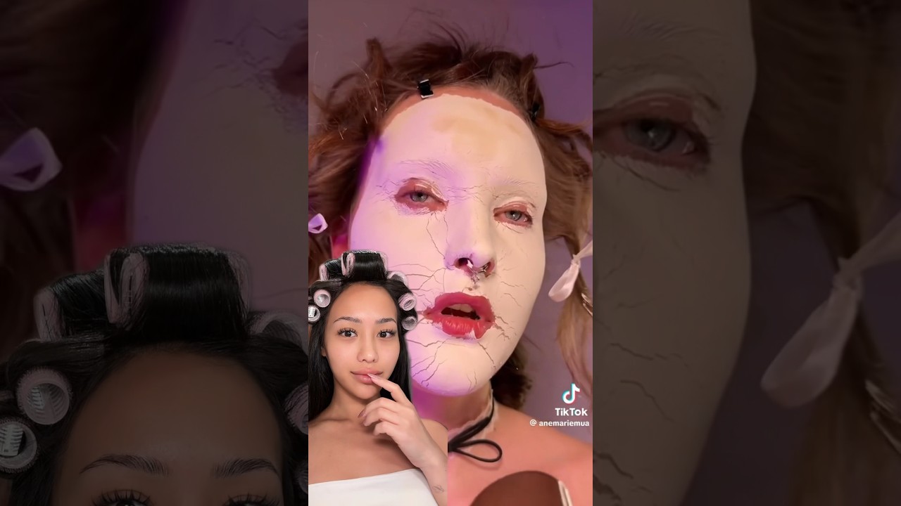 Trying Cracked doll makeup 🎀 another look for Halloween 