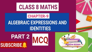 MCQ Algebraic Expressions and Identities Class 8 maths/Chapter 9 MCQ Part 2/#algebraicexpressions