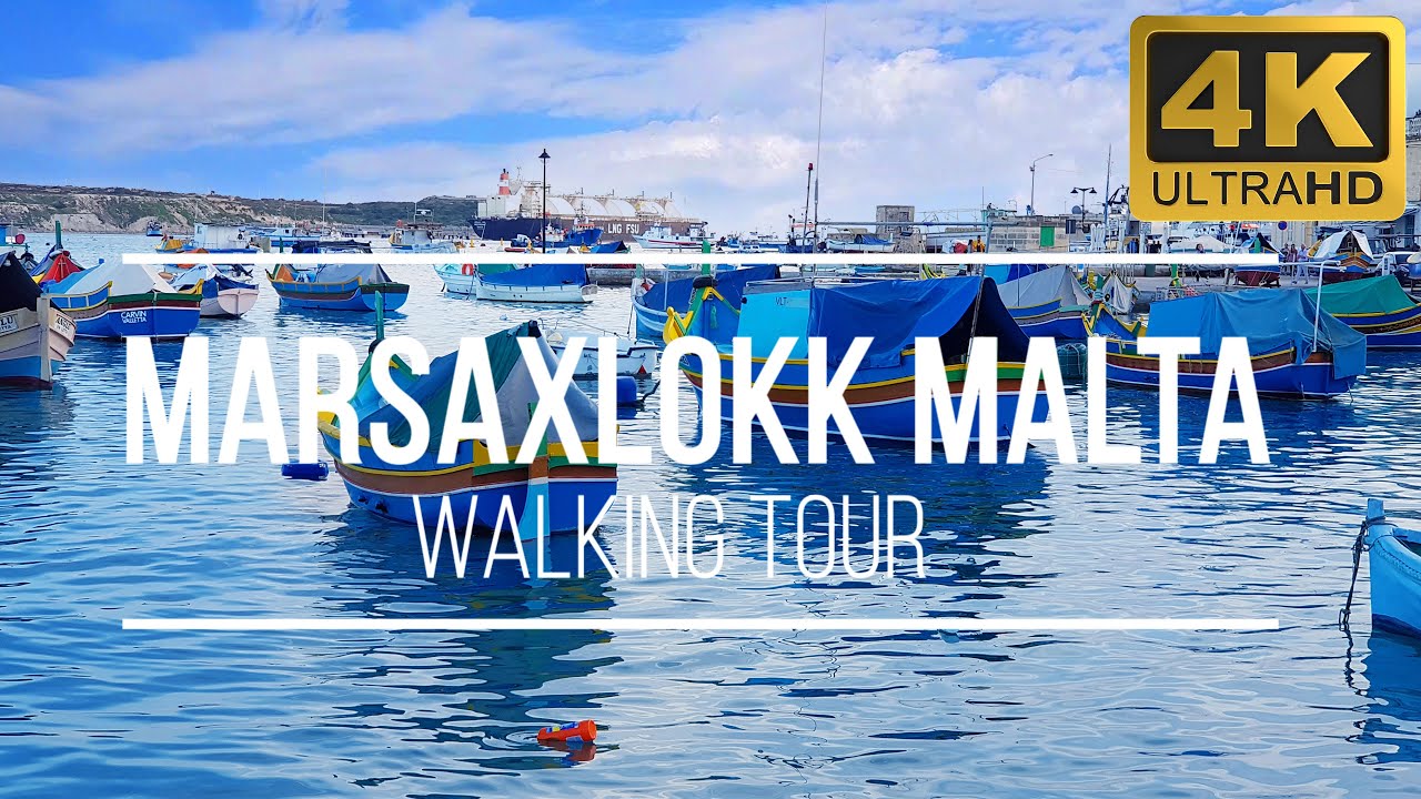 [4K] Walking Tour Marsaxlokk Fish Market Malta