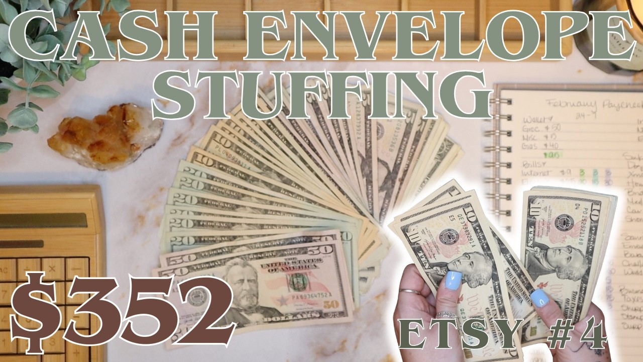 $352 Cash Envelope Stuffing | LAST Cash Stuffing Of February + Try Treats | 26 Year Old Budgets