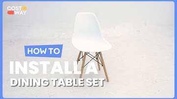 How to Install the 5 Pieces Dining Table Set With Solid Wood Leg | JV10330 #costway #howto