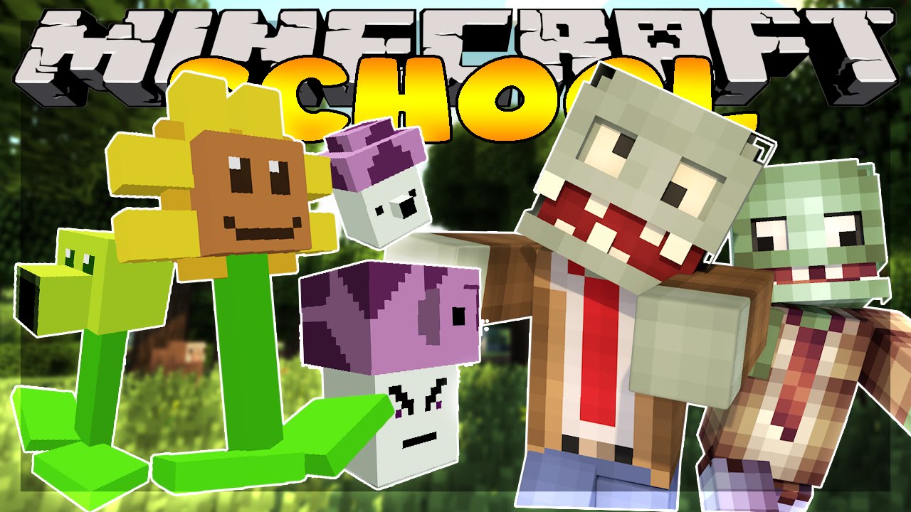the little club daycare Minecraft School : PLANTS VS ZOMBIES ATTACK!
