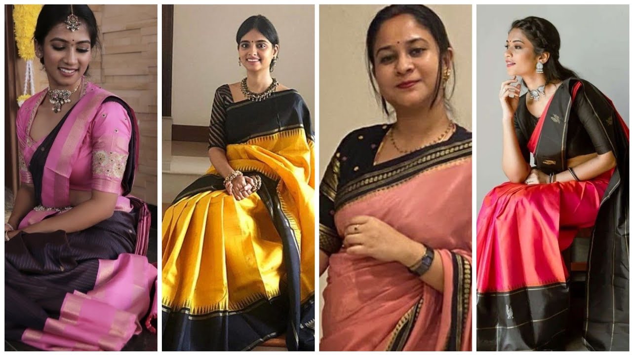 Black Silk Saree Styling Ideas 2026|| Best Black Silk Saree Makeup Look| Amazing Black Saree Styling