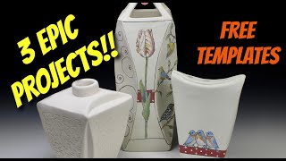 3 Epic Pottery Projects - WITH FREE TEMPLATES!!!