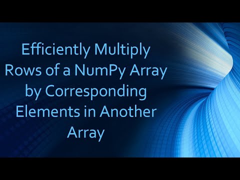 Efficiently Multiply Rows