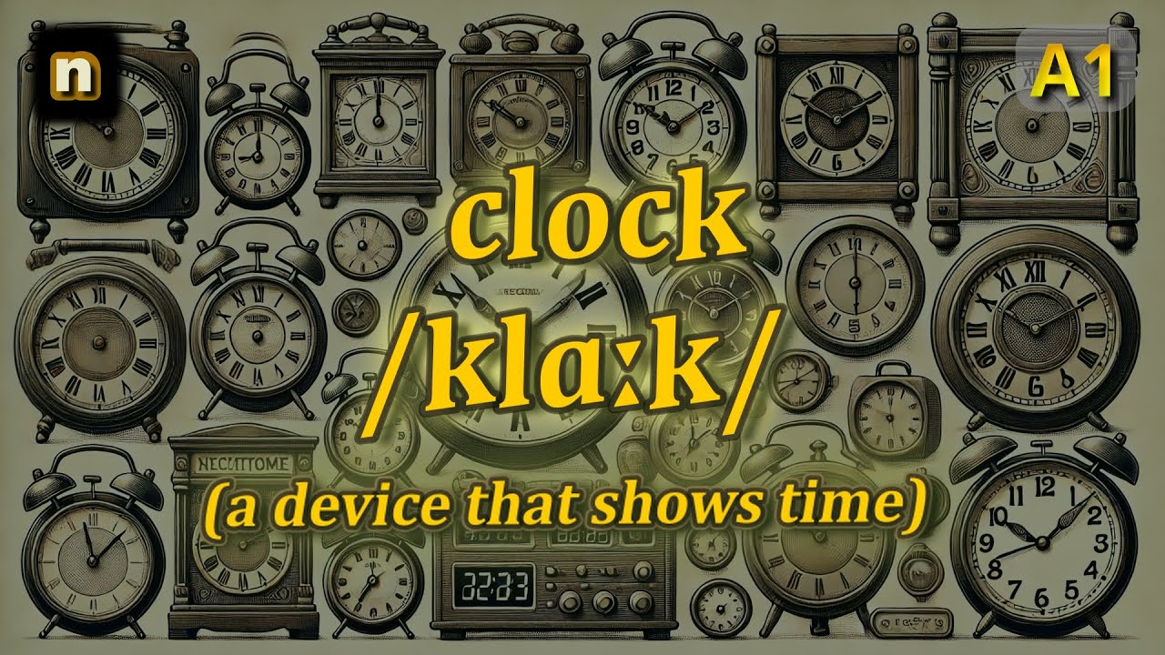 [n] Clock meaning (a device that shows time) with 5 examples - YouTube