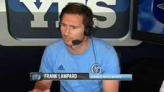 New NYC FC signee Frank Lampard visits the Yankees broadcast booth