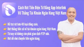 Instructions for withdrawing cryptocurrency from the interlink app to a bank account.