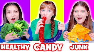 ASMR Junk Food VS Healthy Food VS Candy Eating Mukbang